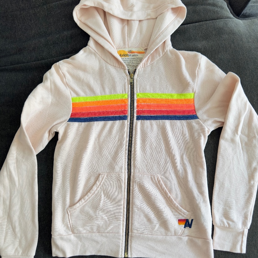 Aviator Nation 5 Stripe Hoodie XS